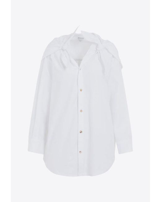 Bottega Veneta White Knot Long-Sleeved Shirt