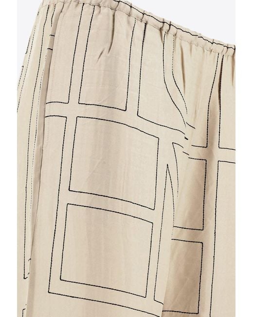 Totême  Natural Monogram Silk Pajama Pants