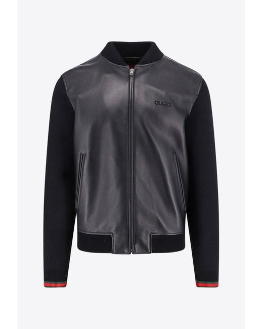 Gucci Blue Logo-Patched Zip-Up Jacket for men