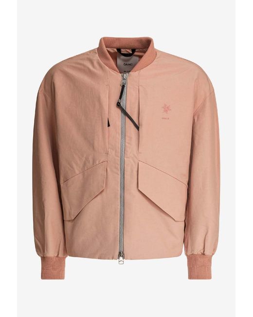 Goldwin Pink Logo Embroidered Bomber Jacket for men