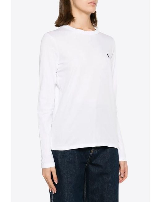 Ralph Lauren White Long-Sleeved Pony T-Shirt
