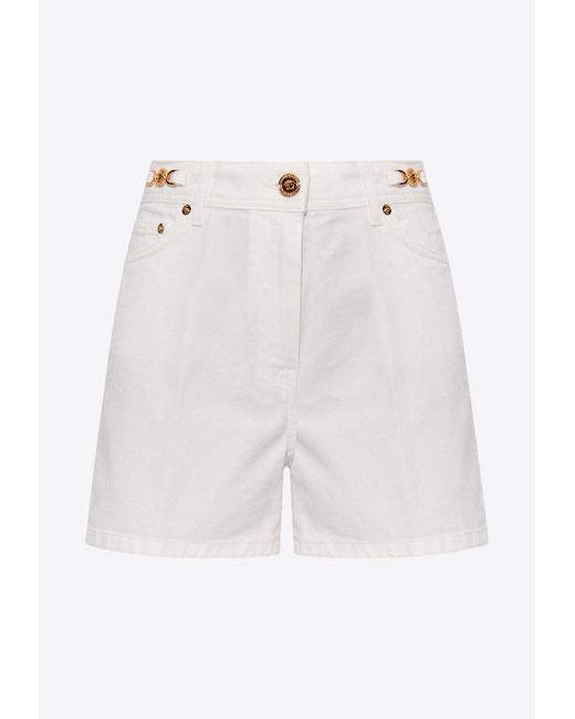 Versace White Mini Denim Shorts