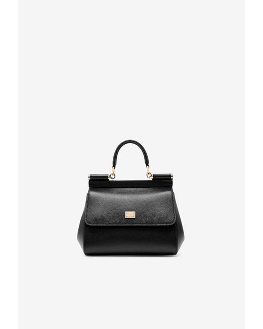 Dolce & Gabbana Black Medium Sicily Top Handle Bag