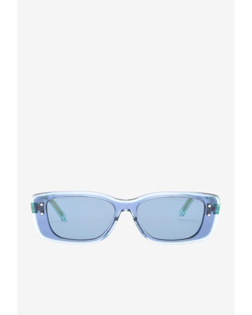 Dior Blue Highlight Rectangular Sunglasses