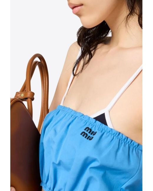 Miu Miu Red Poplin Tube Top