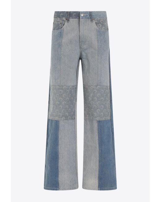 MARINE SERRE Blue Regenerated Flared Jeans for men