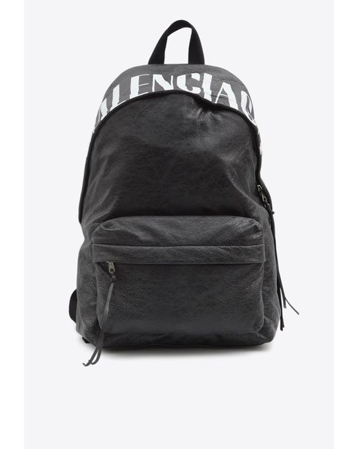 Balenciaga Black Editor Leather Backpack for men