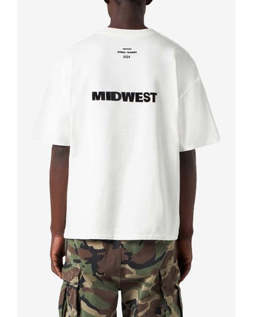 1989 STUDIO White Midwest Print Short-Sleeved T-Shirt for men