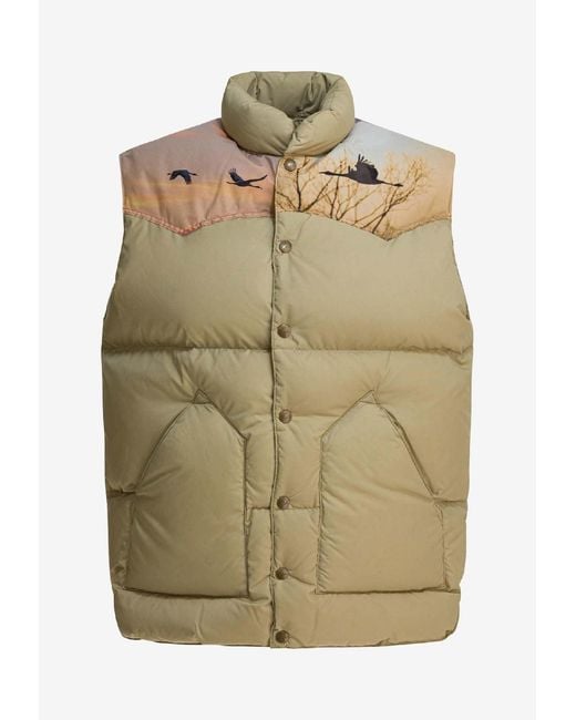Needles Natural Printed Down Vest for men