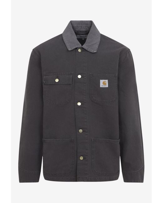 Carhartt Black Michigan Jacket With Logo-Patch for men