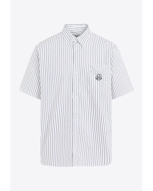 Carhartt White Linus Logo-Embroidered Striped Shirt for men