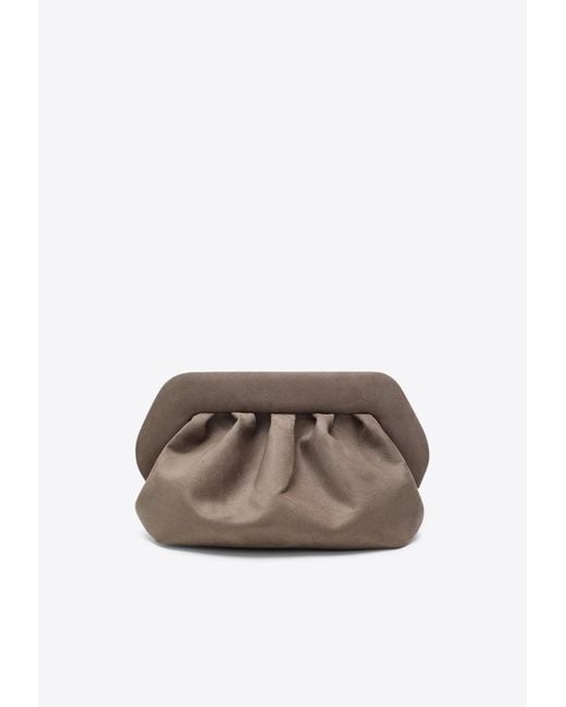 THEMOIRÈ Gray Medium Bios Faux Suede Clutch