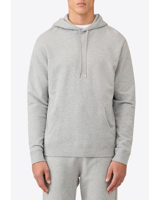 Sunspel Gray Loopback Hooded Sweatshirt for men