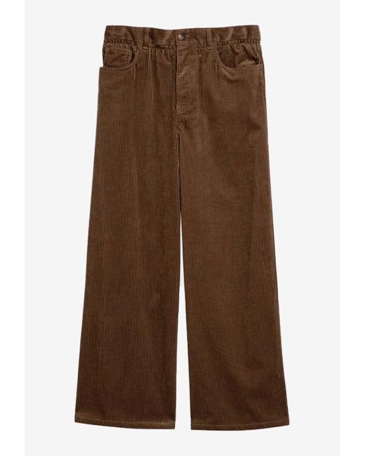 パンツ Miu Miu Corduroy Trousers Miu Miu - Garment-Dyed Corduroy Pants in Granite Gray