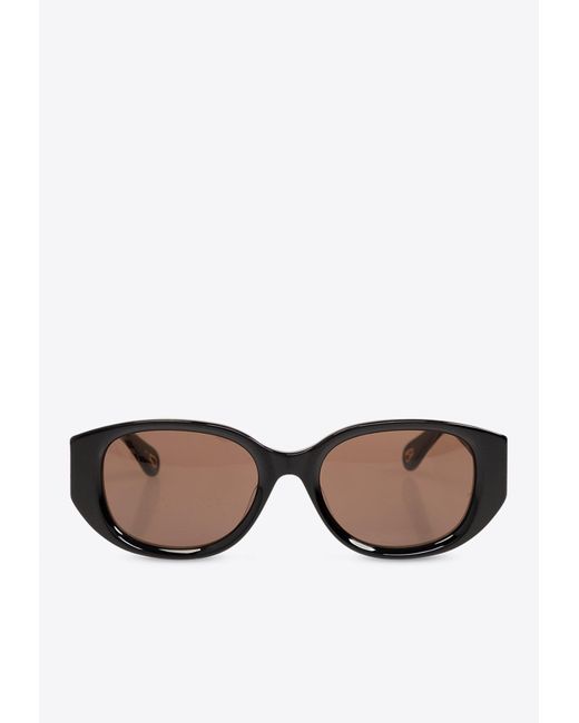 Chloé Gray Marcie Oval-Shaped Sunglasses