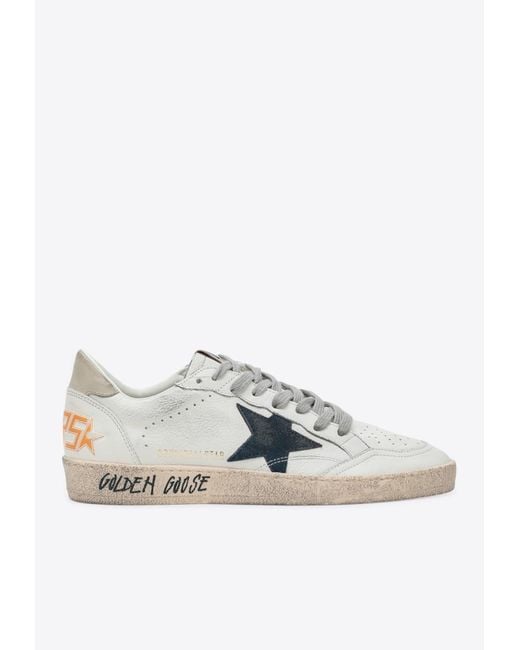 Golden Goose Deluxe Brand White Ball Star Leather Low-Top Sneakers for men