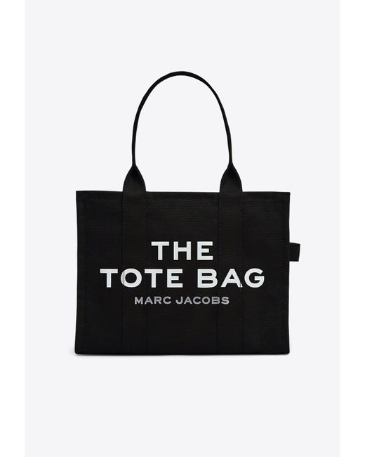 Marc Jacobs Black Large Canvas Logo Tote Bag