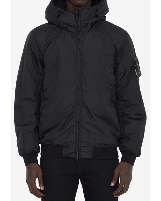 Stone Island Crinkle Reps R Ny Hooded Jacket in Blue for Men Lyst