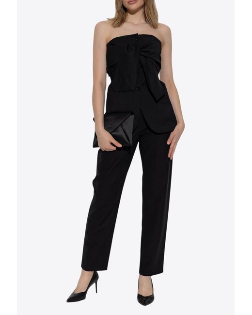 Max Mara Black Veruska Blazer-Inspired Bustier Top