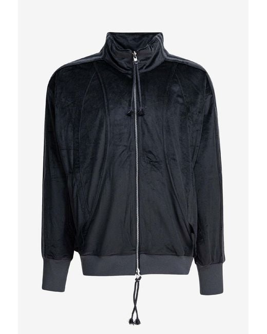 Adidas Originals Black X Song For The Mute Zip-Up Velvet Jacket for men