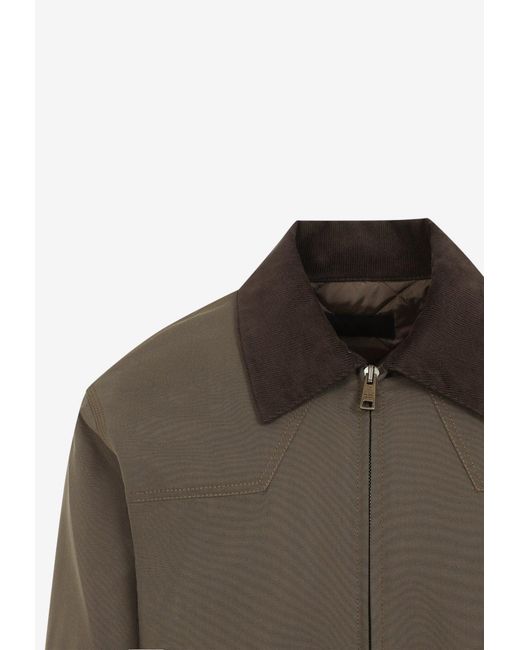 Prada Brown Zip-Up Blouson Jacket for men