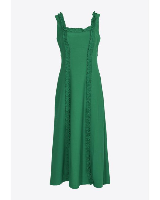 Elliatt Green Palais Ruffle-trimmed Midi Dress