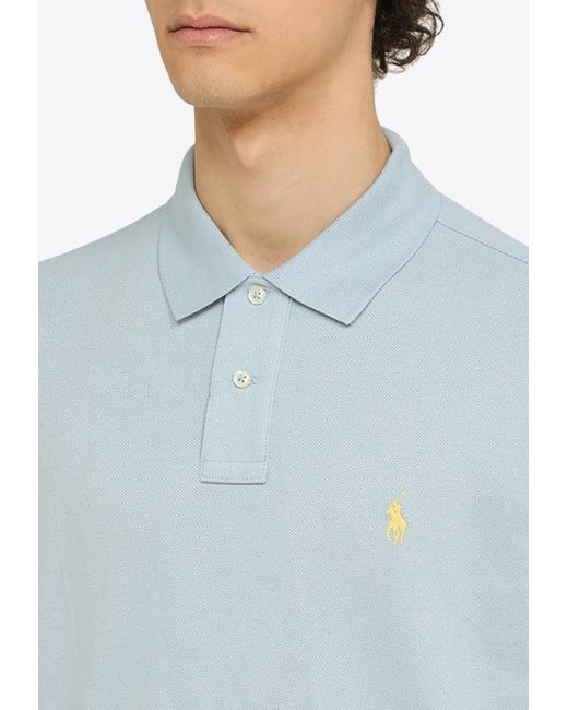 Polo Ralph Lauren Blue Logo Embroidered Polo T-Shirt for men