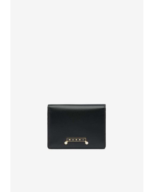 Marni White Envelope Leather Bi-Fold Wallet