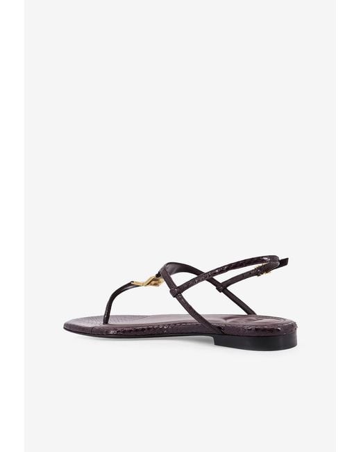 Fendi White Ffold Ayers Flat Thong Sandals