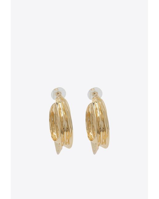 Self-Portrait White Wing-Shaped Hoop Earrings