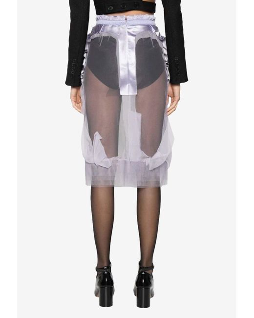 Maison Margiela White Décortiqué Sheer Midi Pencil Skirt