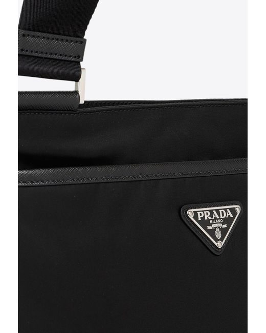 Prada Black Re-Nylon And Saffiano Shoulder Bag for men