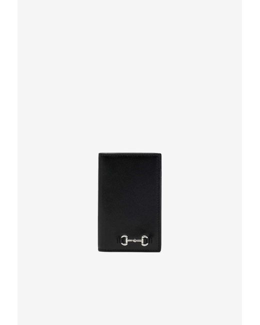 Gucci White Horsebit Leather Long Cardholder for men