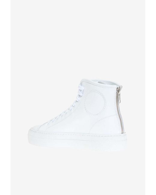 Common Projects White Tournament High-Top Leather Sneakers