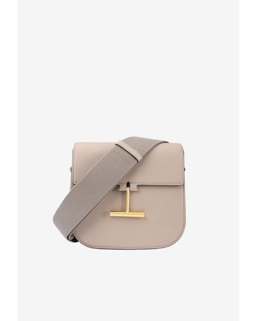 Tom Ford Tara Crossbody Bag In Grained Leather in Beige (Natural ...