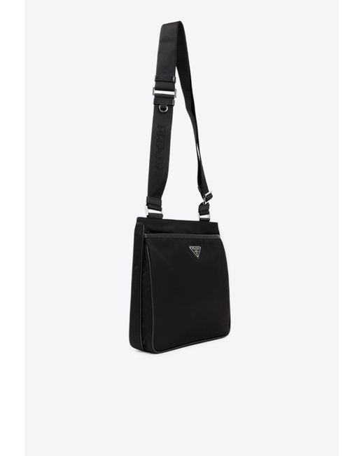 Prada Black Re-Nylon And Saffiano Shoulder Bag for men