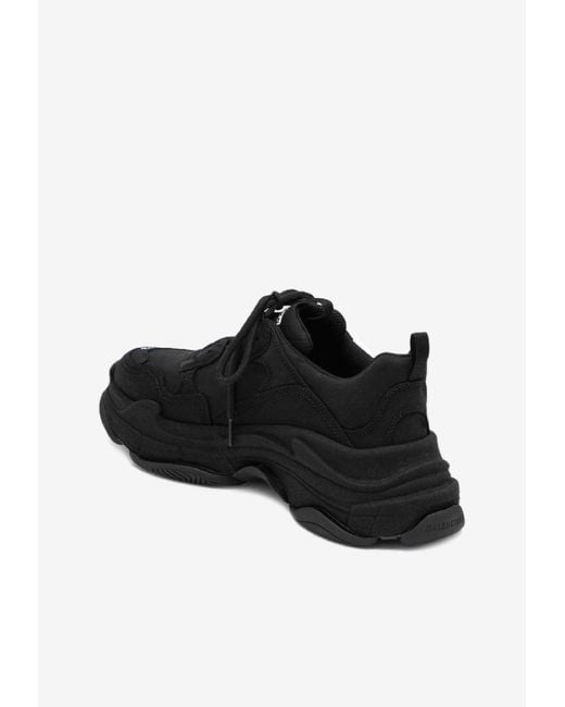 Balenciaga Black Triple S Sporty Low-Top Sneakers for men