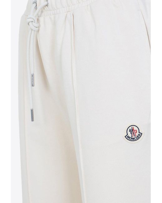 Moncler White Logo Patch Track Pants