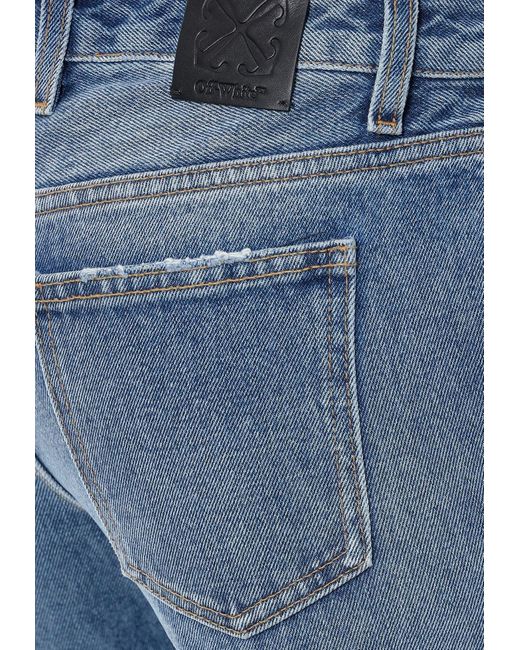Off-White c/o Virgil Abloh Blue Logo Patch Boot-Cut Jeans