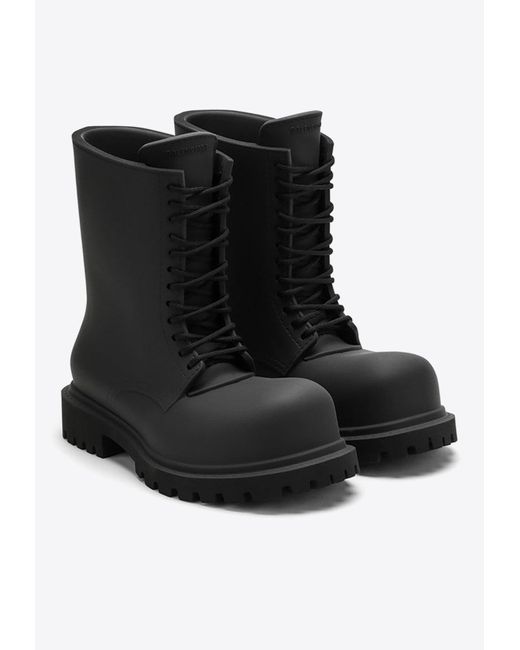 Balenciaga Steroid Rubber Lace-up Boots in Black for Men | Lyst