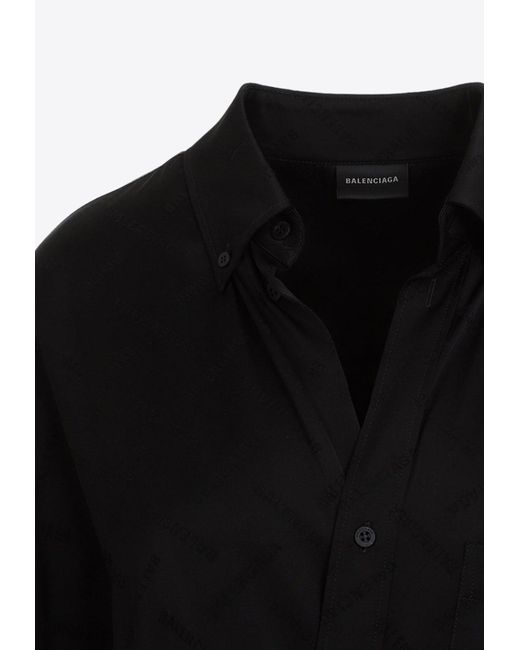 Balenciaga Black Jacquard Midi Wrap Dress