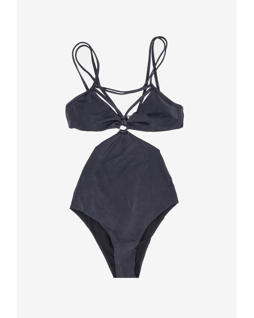 DSquared² Blue Cut-Out One-Piece Swimsuit