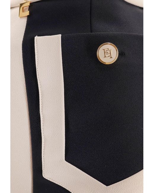 Elisabetta Franchi Black Asymmetrical Wrap Skirt