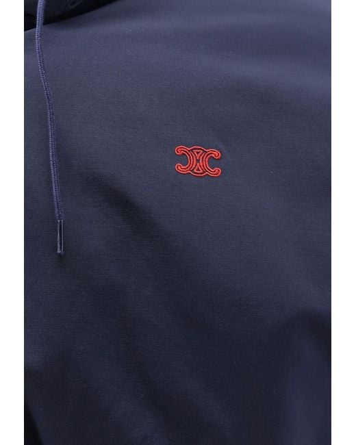 Céline Blue Embroidered Triomphe Windbreaker Jacket for men