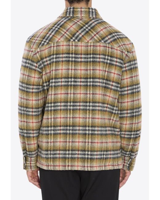 Check Padded Jacket Burberry Plaid Check Padded Jacket in Gray for Men | Lyst