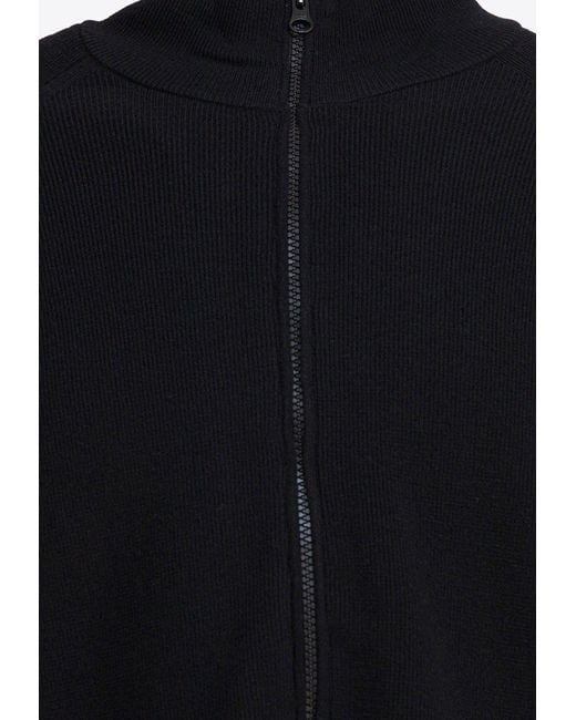 C P Company Blue Zipper Wool-Blend Cardigan for men