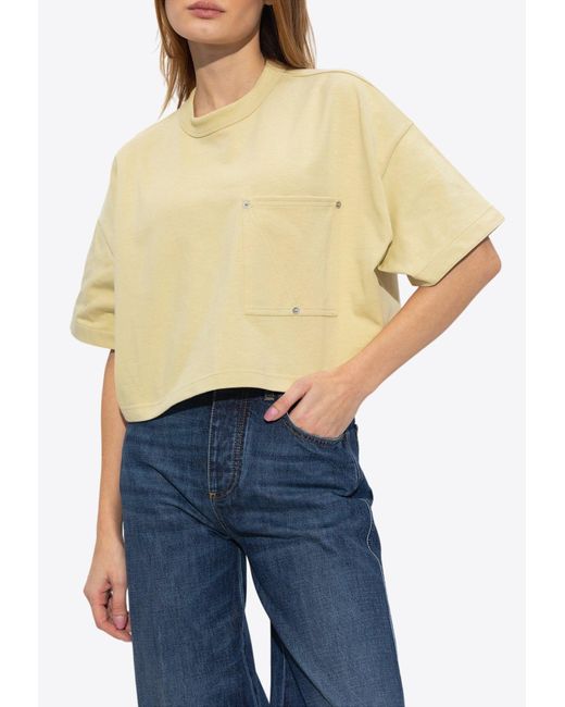 Bottega Veneta Yellow Boxy Cropped T-Shirt