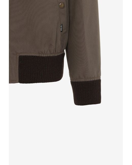 Prada Brown Zip-Up Blouson Jacket for men