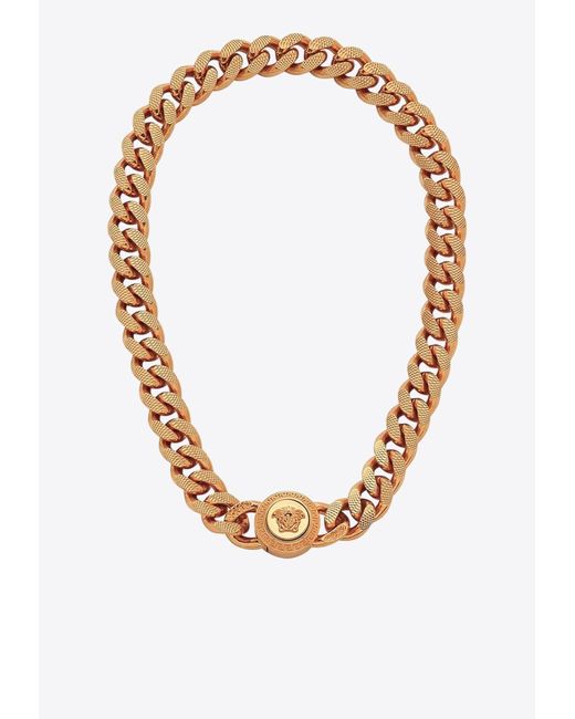 Versace White Medusa Chain Necklace for men