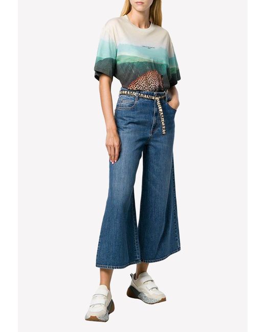 Stella McCartney Blue Wide-leg Cropped Jeans